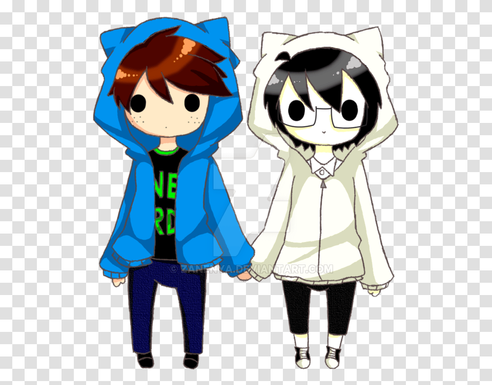 Couple Holding Hands Cute Nerdy Anime Couples, Person, Costume, Coat Transparent Png