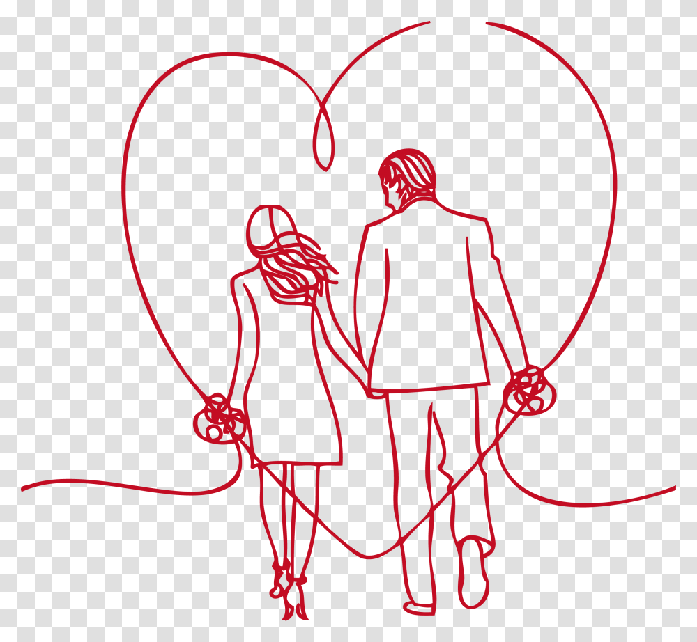 Couple Holding Hands Dibujo De Una Pareja Enamorada, Light, Coil Transparent Png