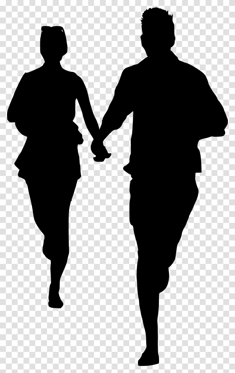 Couple Holding Hands Silhouette, Person, Human, People Transparent Png