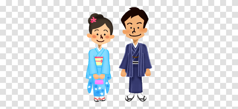 Couple In Kimono Free Clipart Illustrations, Apparel, Robe, Fashion Transparent Png