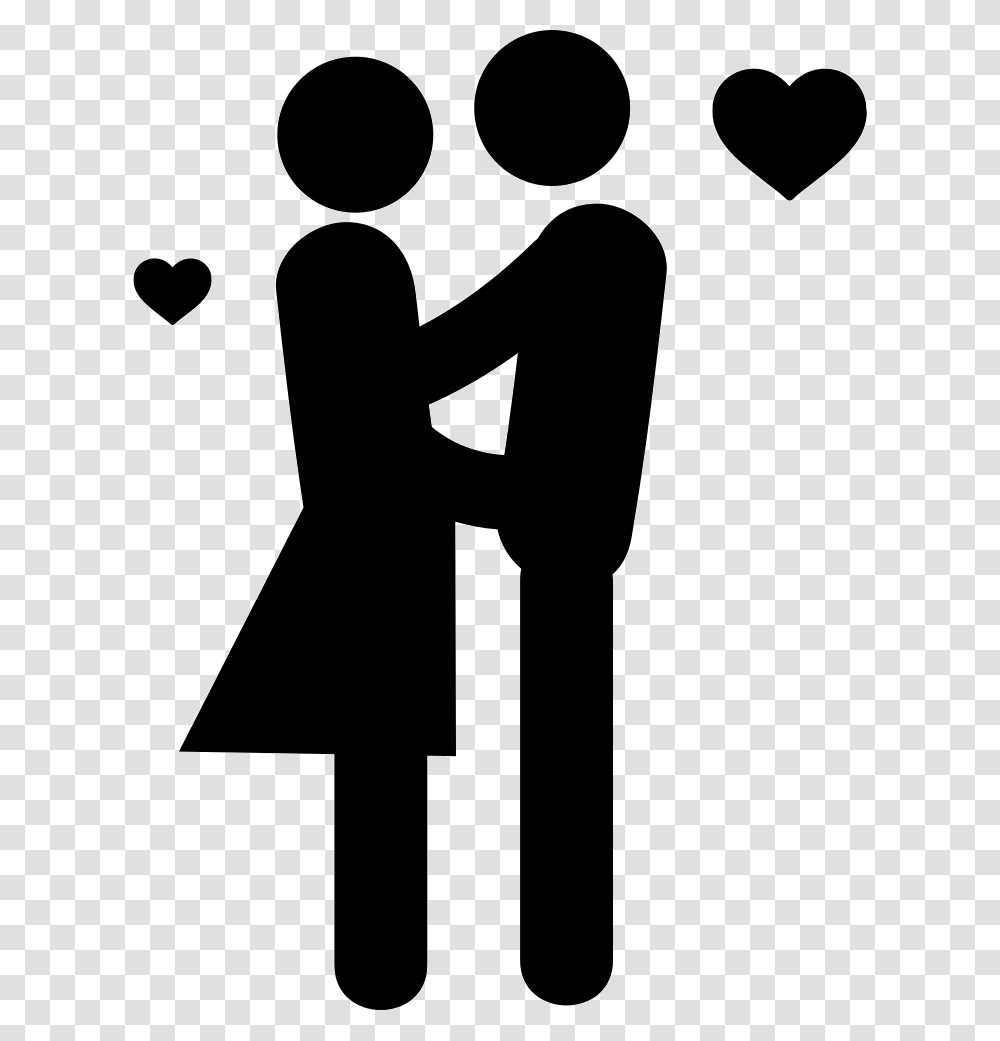 Couple In Love Couple In Love Icon, Silhouette, Stencil, Hand Transparent Png