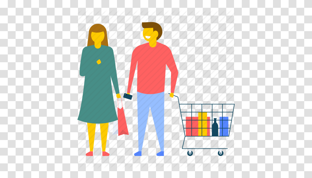 Couple In Supermarket Couple Shopping Family Shopping Husband, Apparel, Coat, Hand Transparent Png