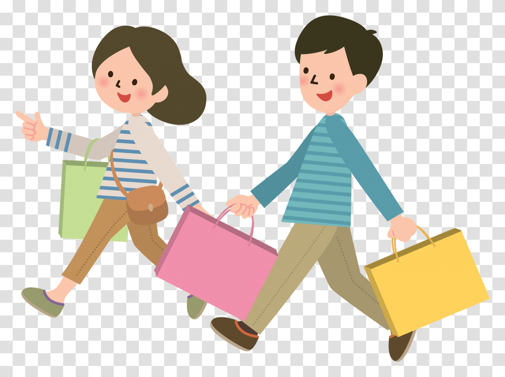 Couple Is Shopping Clipart Free Download Family Shopping Clipart, Person, Human, People, Clothing Transparent Png