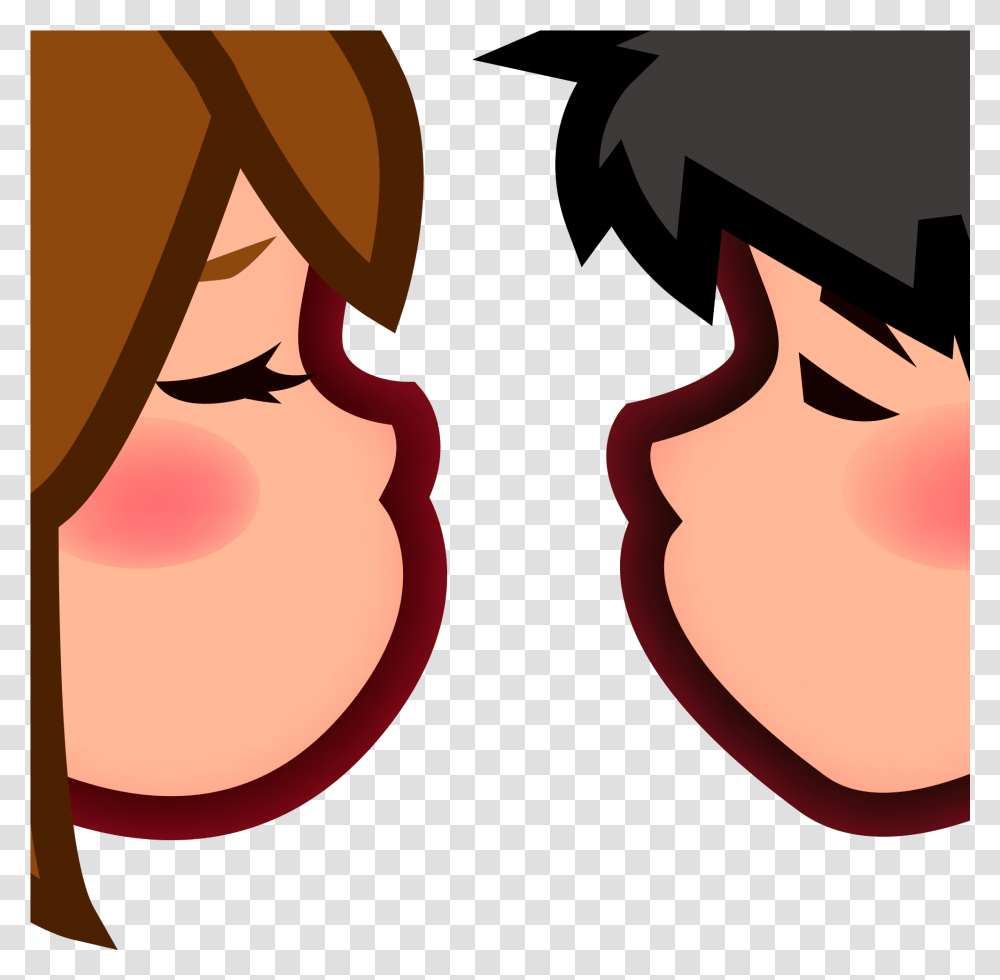 Couple Kiss Emoji Couple Kiss Emoji, Apparel, Mouth, Hat Transparent Png