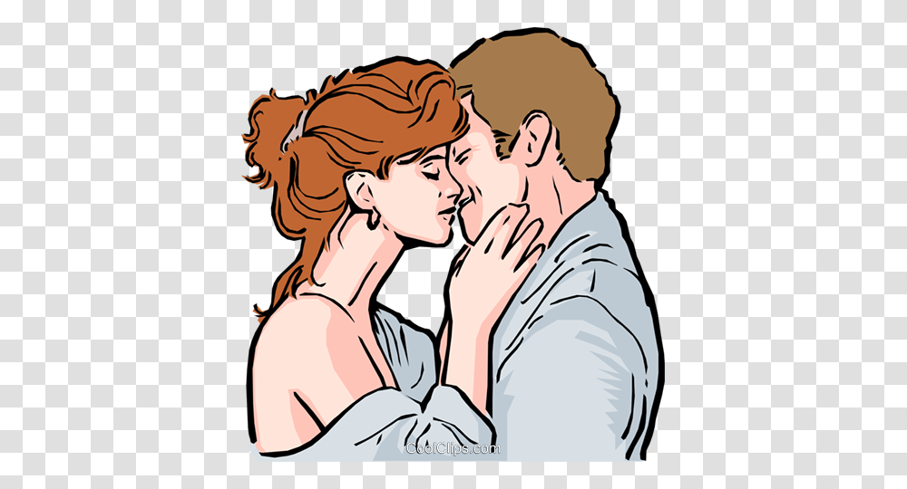 Couple Kissing Royalty Free Vector Clip Art Illustration, Hug, Person, Human, Make Out Transparent Png