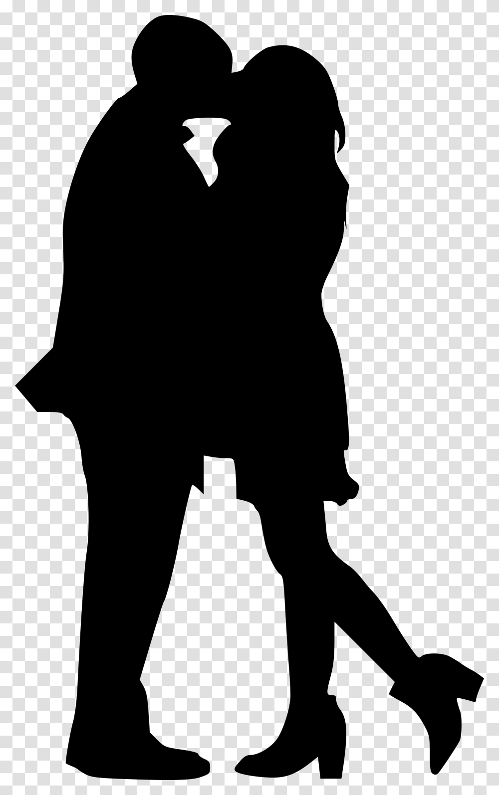Couple Kissing Silhouette, Gray, World Of Warcraft Transparent Png