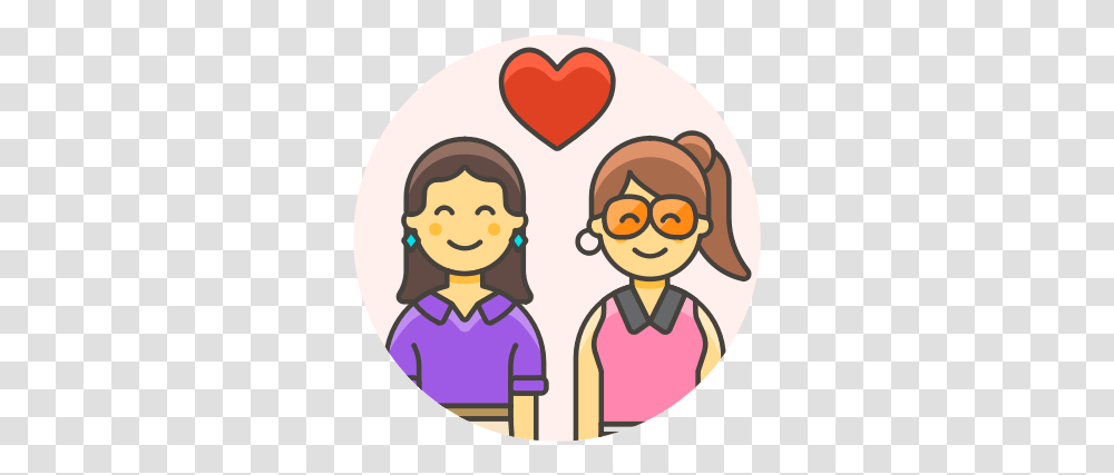 Couple Lesbian Love Icon Lesbian Couple Icon, Female, Girl, Crowd, Heart Transparent Png
