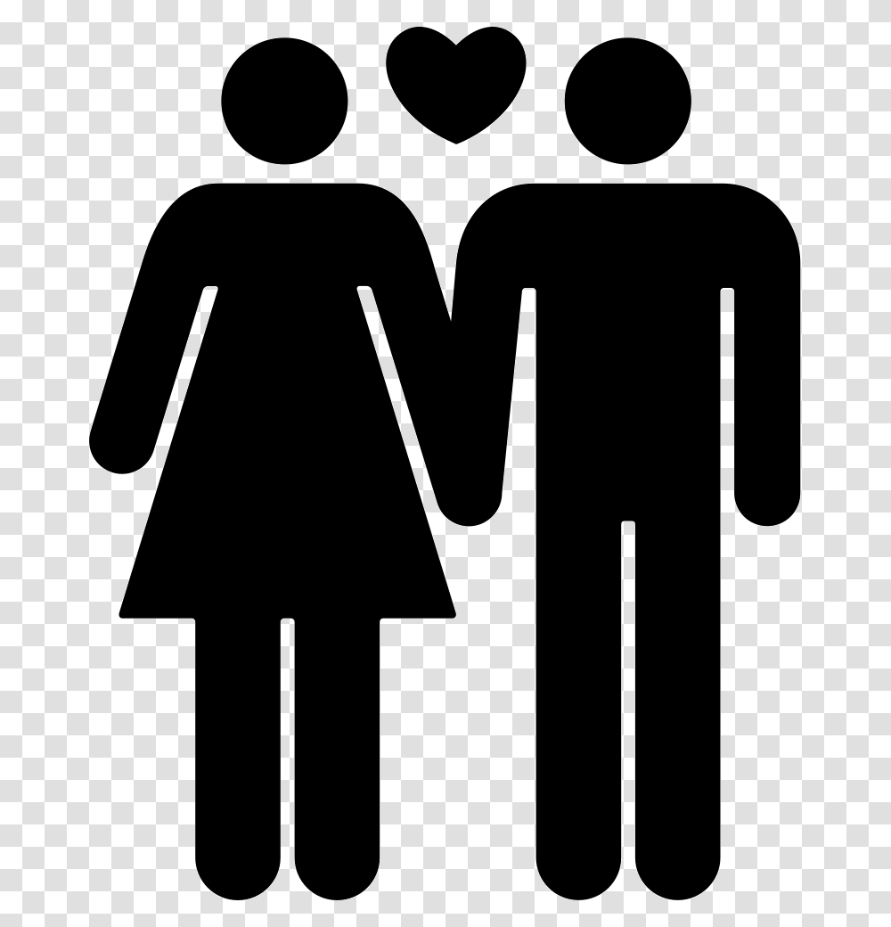 Couple Of Man And Woman In Love Svg Icon Free Download Couple Icon, Sign, Road Sign, Stencil Transparent Png