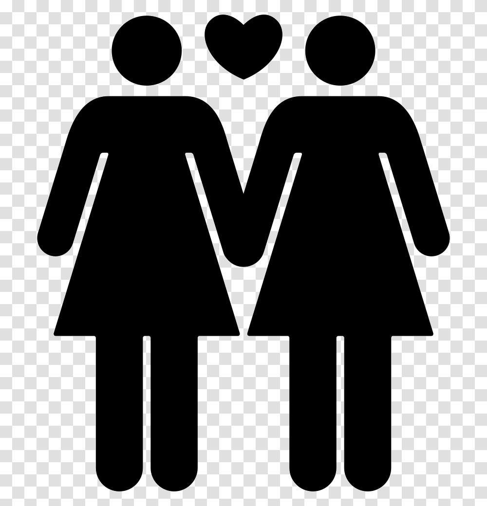 Couple Of Sisters Loving Each Other Sister Icon, Stencil, Hand Transparent Png