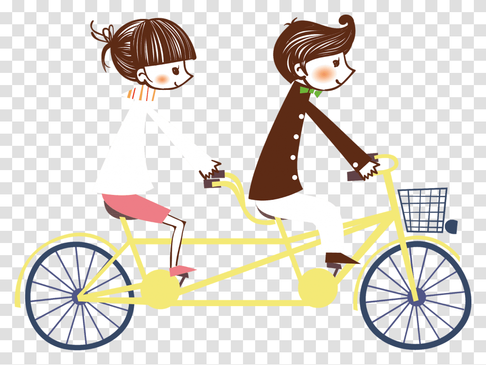 Couple On Bicycle, Tandem Bicycle, Vehicle, Transportation, Bike Transparent Png