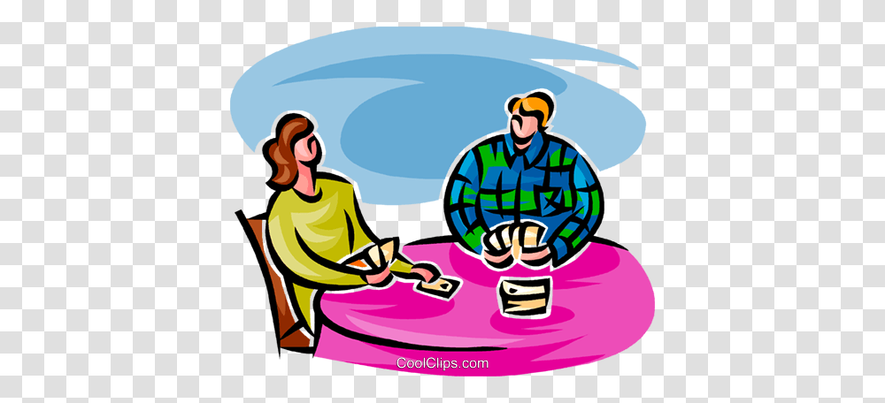 Couple Playing Cards Royalty Free Vector Clip Art Illustration, Curling, Sport, Poster, Cleaning Transparent Png