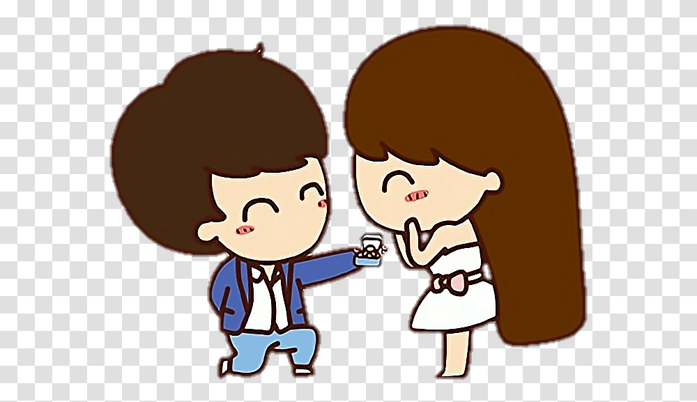 Couple Propose Love Cute Ftestickers Love, Girl, Female, Face, Kid Transparent Png