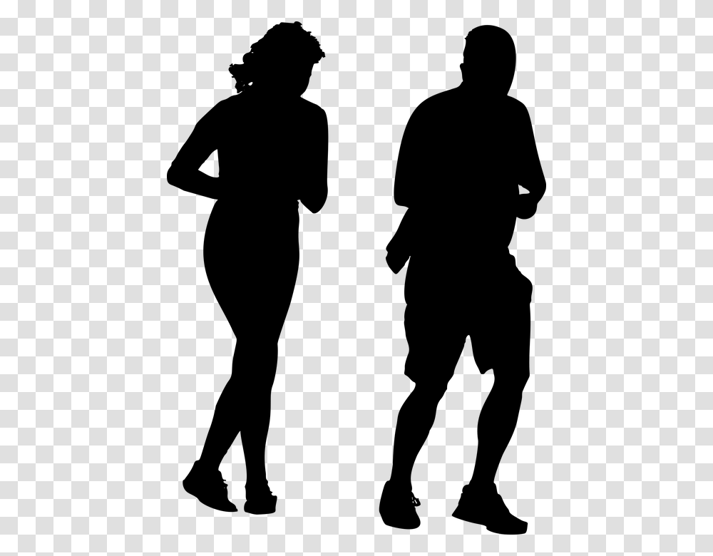 Couple Relationship Love Romance Husband Wife Jogging Silhouette, Gray, World Of Warcraft Transparent Png
