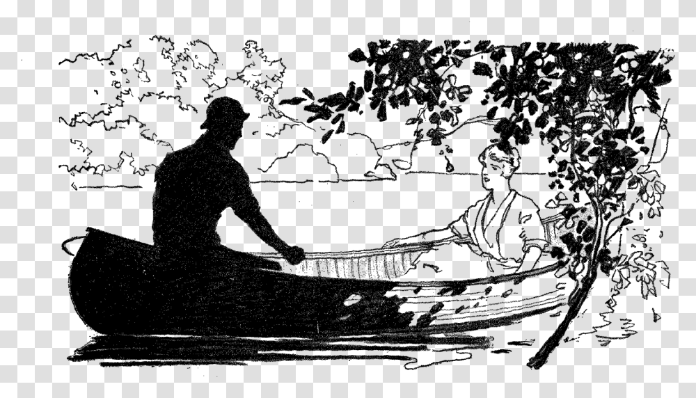 Couple Romantic Canoe Illustration Canoe Art Couple, Outer Space, Astronomy, Universe, Nature Transparent Png