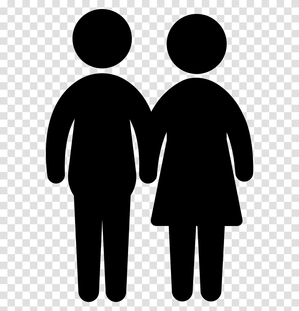 Couple Silhouette Male Female, Hand, Stencil, Person, Human Transparent Png