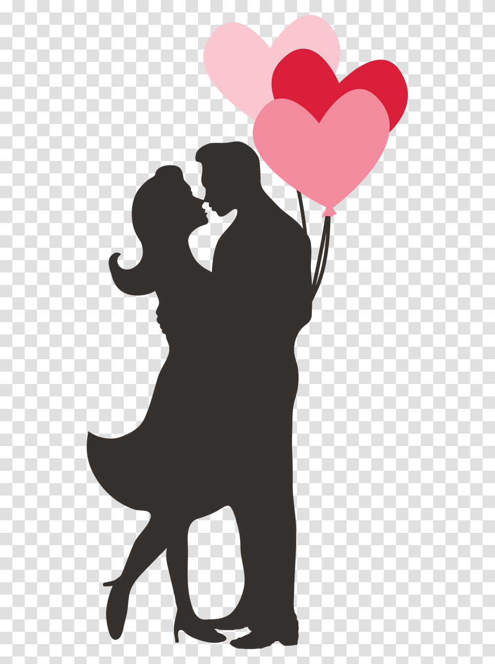 Couple Silhouette Svg Cut File Couple With Balloons Silhouette, Person, Human, Hand, Stencil Transparent Png