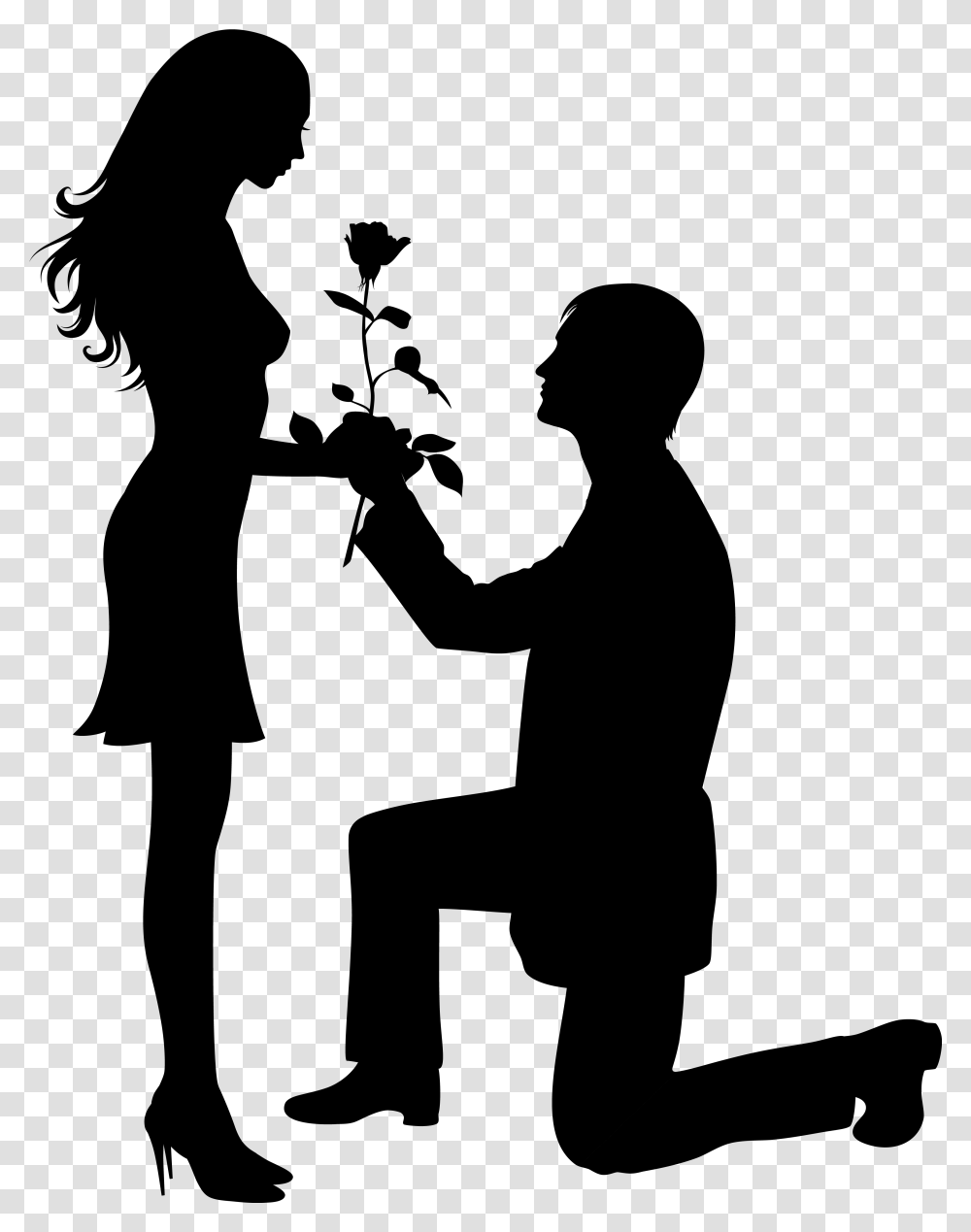 Couple Silhouettes Clip Art Image Love Boy And Girl, Gray, World Of Warcraft Transparent Png