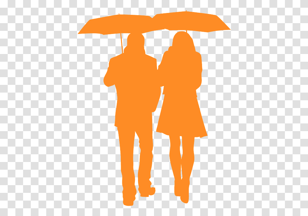 Couple Silhouettes Umbrella, Person, Poster, Advertisement, People Transparent Png