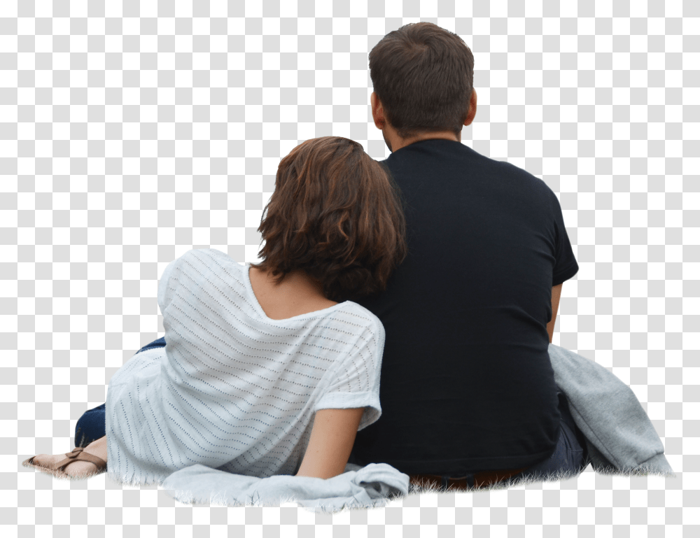 Couple Sitting Back Download People Sitting Back, Person, Sleeve, Long Sleeve Transparent Png