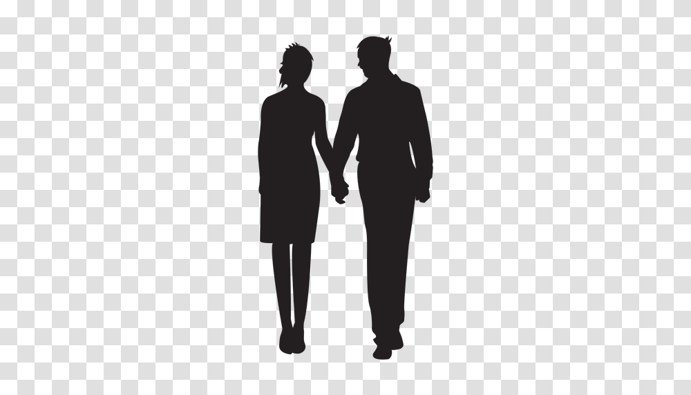 Couple Standing Holding Hands Silhouette, Person, Human, People, Gray Transparent Png