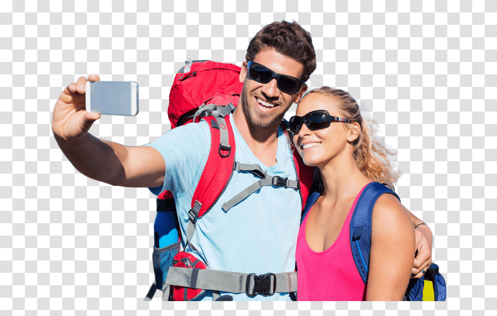 Couple Traveling Image Couple With Sunglasses, Accessories, Person, Lifejacket Transparent Png