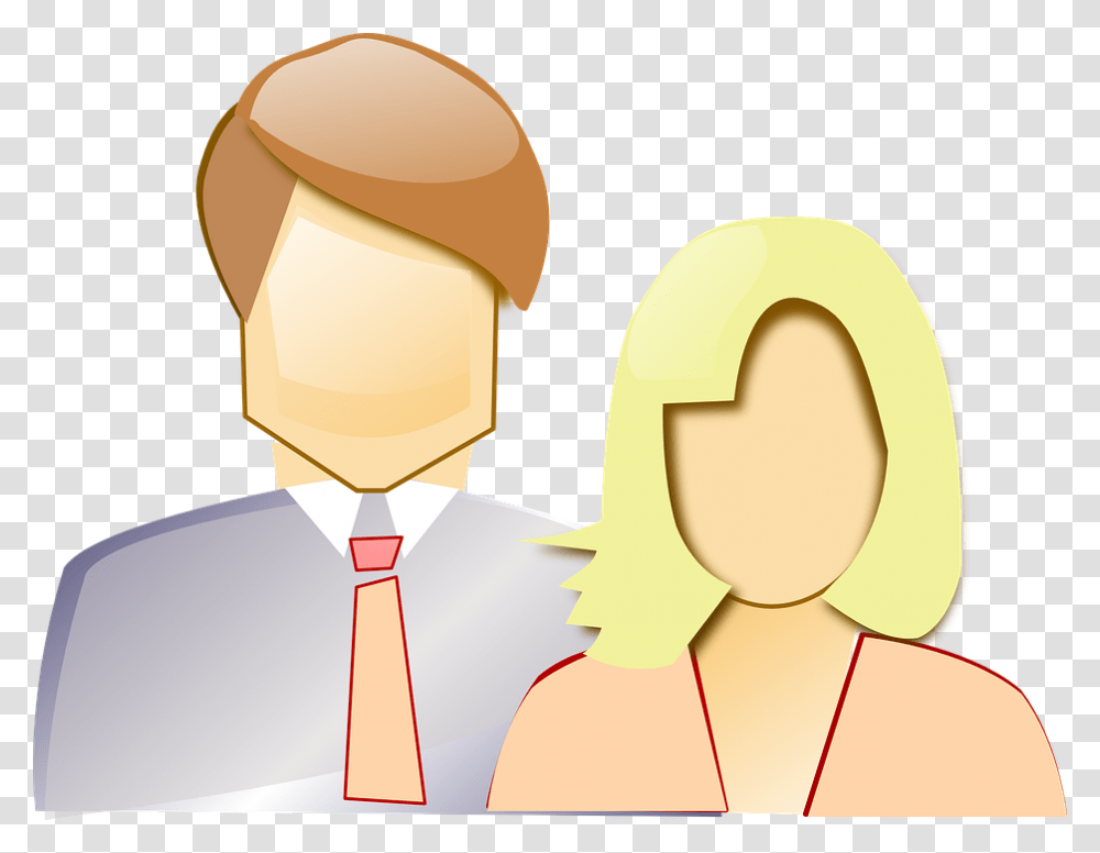 Couple Two Parents Man Woman Business Persons Couple With Blank Faces, Tie, Accessories, Accessory, Gold Transparent Png