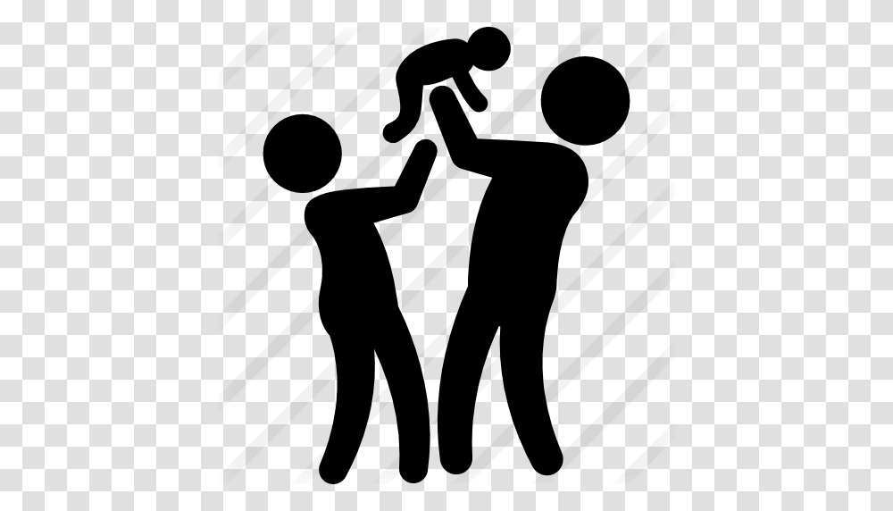 Couple With Baby Silhouettes Of A Family Group, Gray, World Of Warcraft Transparent Png
