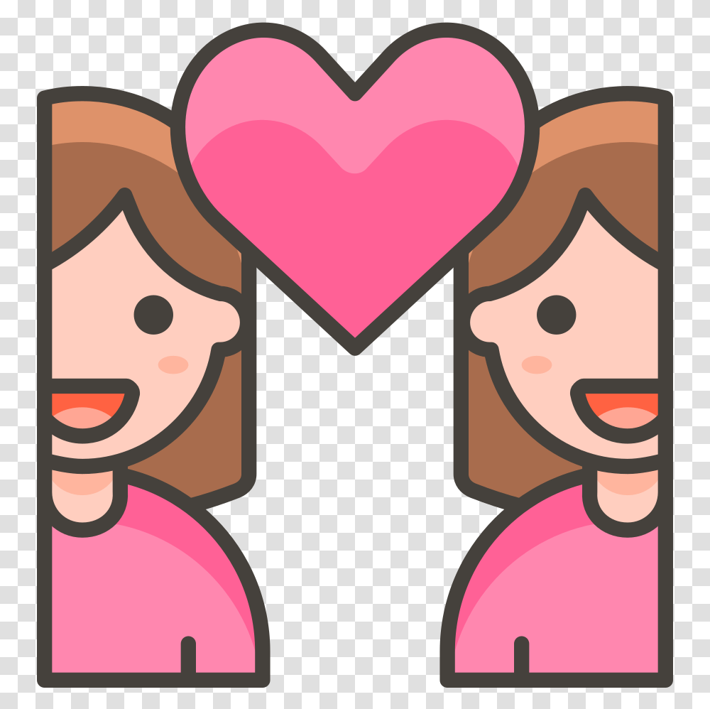 Couple With Heart Woman Woman Emojis De Familia, Poster, Advertisement, Face, Head Transparent Png