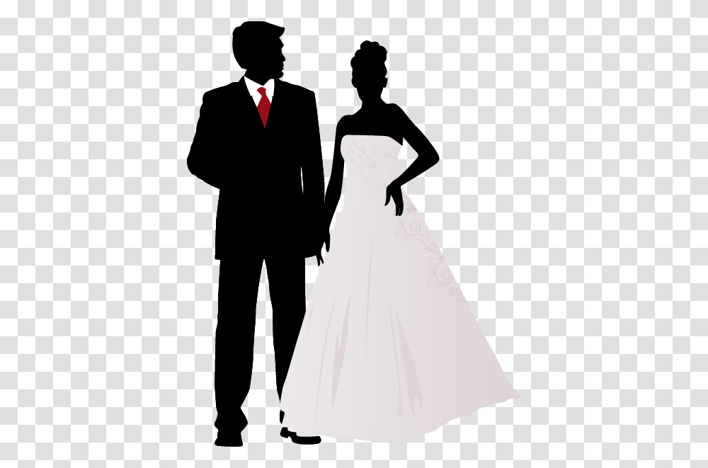 Couples Silhouette Couples Silhouette And Wedding, Person, Robe, Fashion Transparent Png
