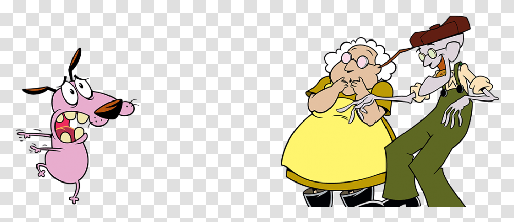 Courage The Cowardly Dog Grandpa Download Courage The Cowardly Dog Grandparents, Person, Animal, Plant, Crowd Transparent Png