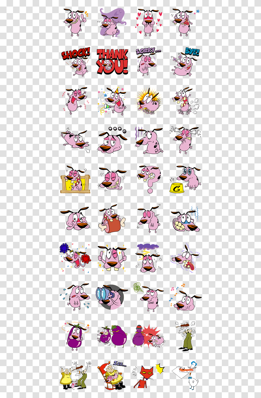 Courage The Cowardly Dog Whatsapp Stickers, Label Transparent Png