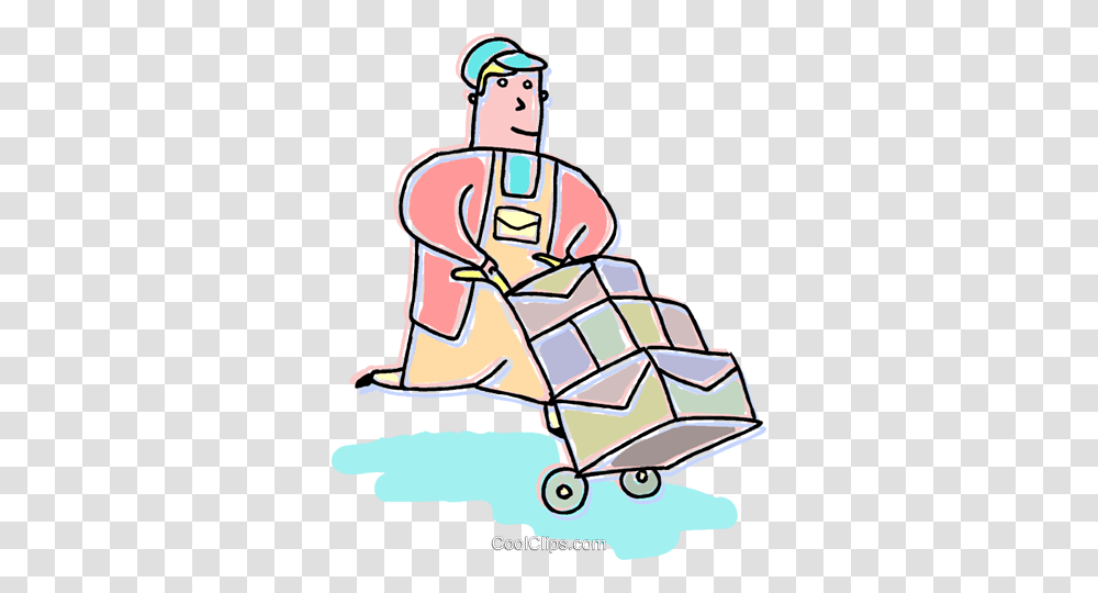 Courier Delivering Packages Royalty Free Vector Clip Art, Outdoors, Nature, Snow, Drawing Transparent Png