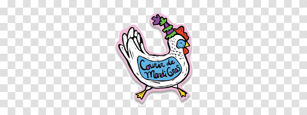 Courir De Mardi Gras Sticker Stories From Stickergiant, Chicken, Bird, Animal, Doodle Transparent Png