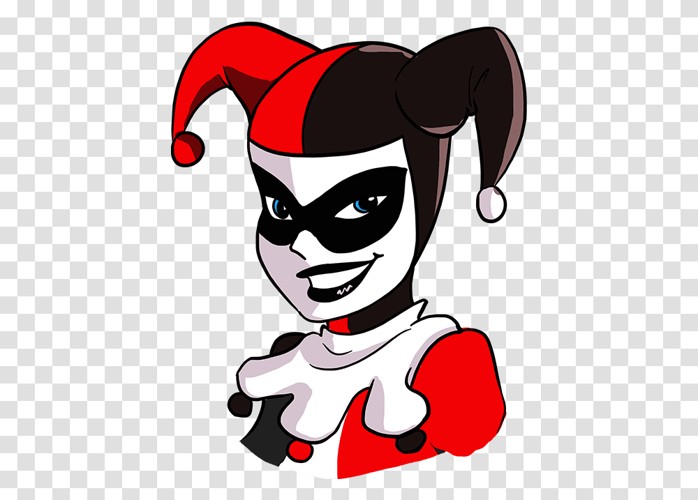 Court Jester Clipart Cartoon Harley Quinn Drawing, Label, Face Transparent Png