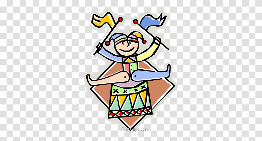 Court Jester Royalty Free Vector Clip Art Illustration, Poster, Advertisement, Doodle, Drawing Transparent Png