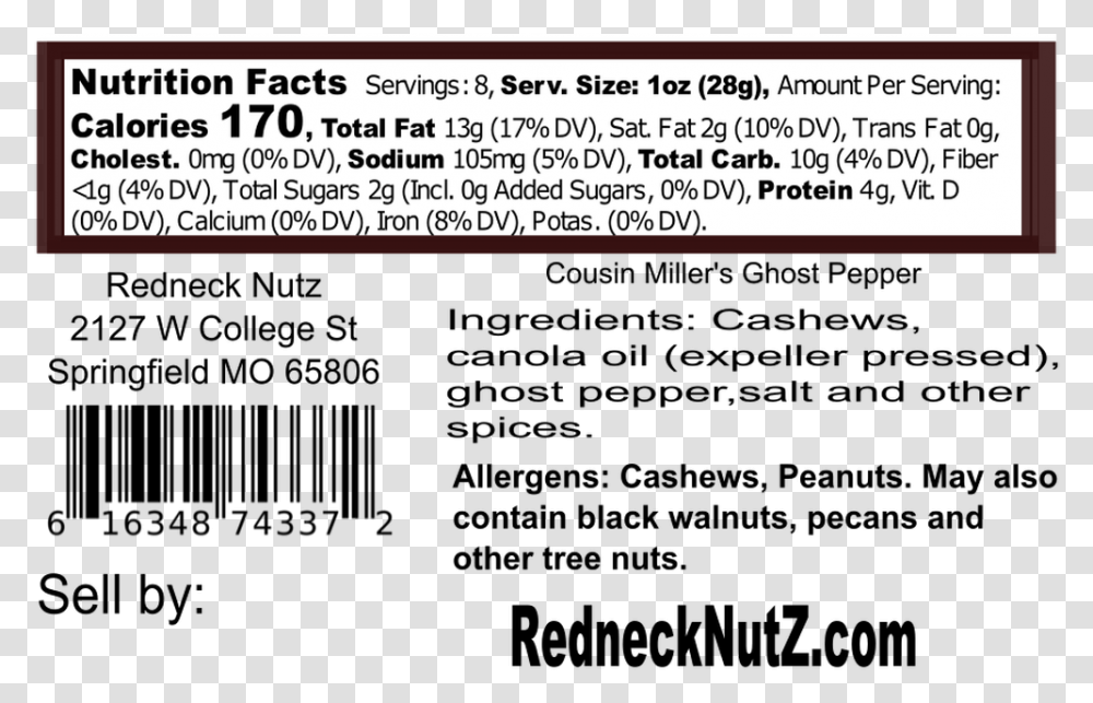 Cousin Miller S Ghost Pepper Nutrition Amp Ingredient Nutrition Facts, Electronics, Word, Alphabet Transparent Png