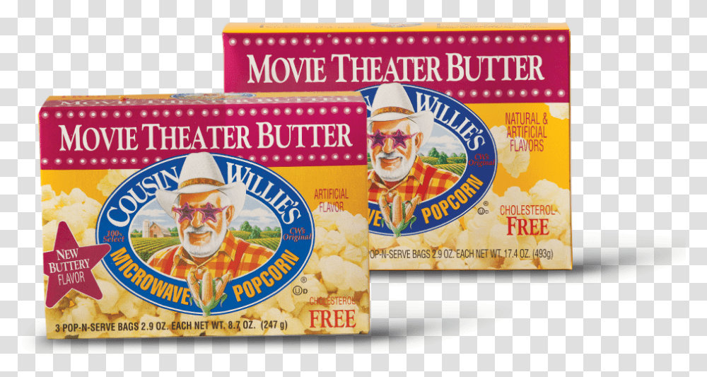 Cousin Willie's Popcorn, Label, Leisure Activities, Person Transparent Png