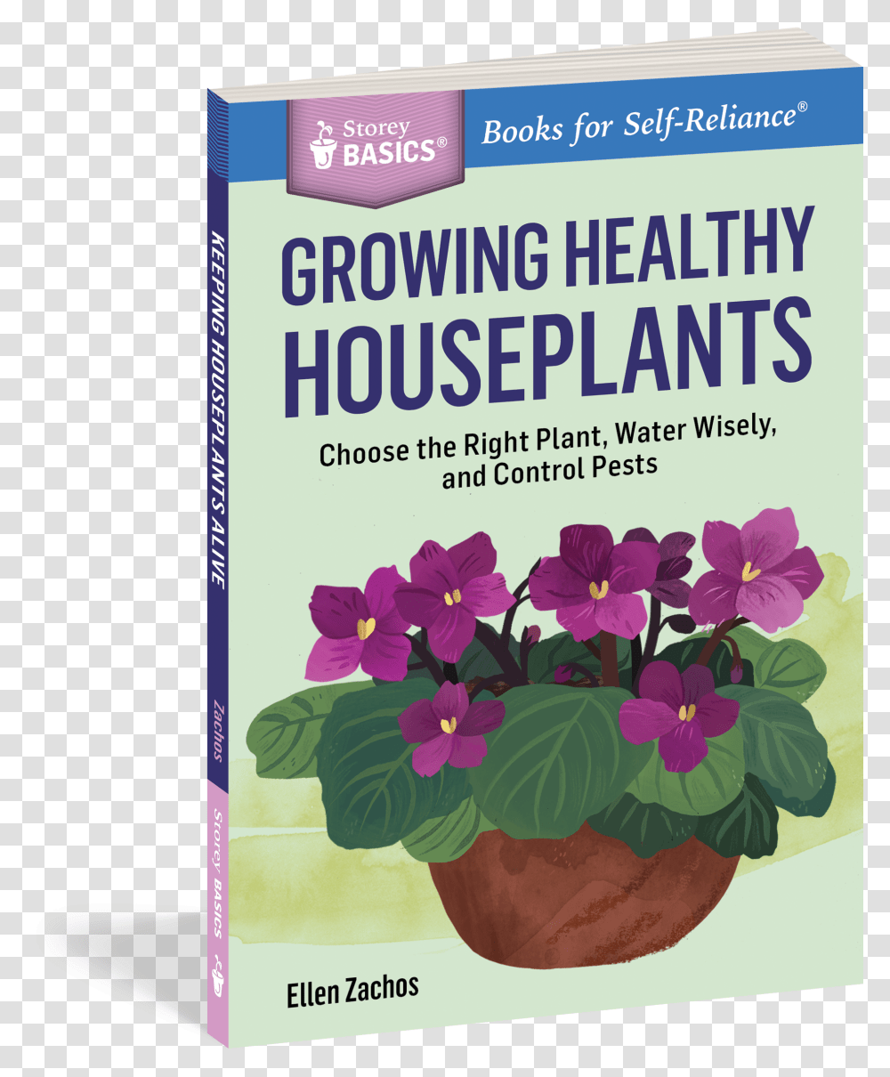 Cover Growing Healthy Houseplants Book, Flower, Geranium, Paper, Pansy Transparent Png