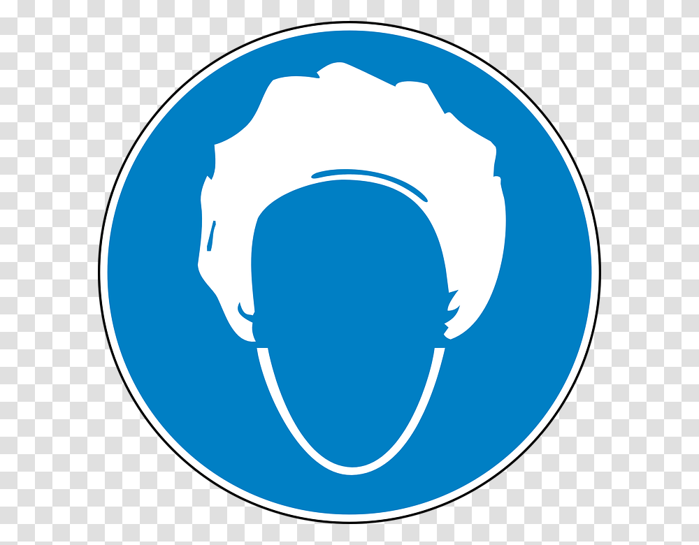 Cover Hair Clean Blue Sign Symbol Icon Use Hair Net Clipart, Face, Astronomy, Word Transparent Png