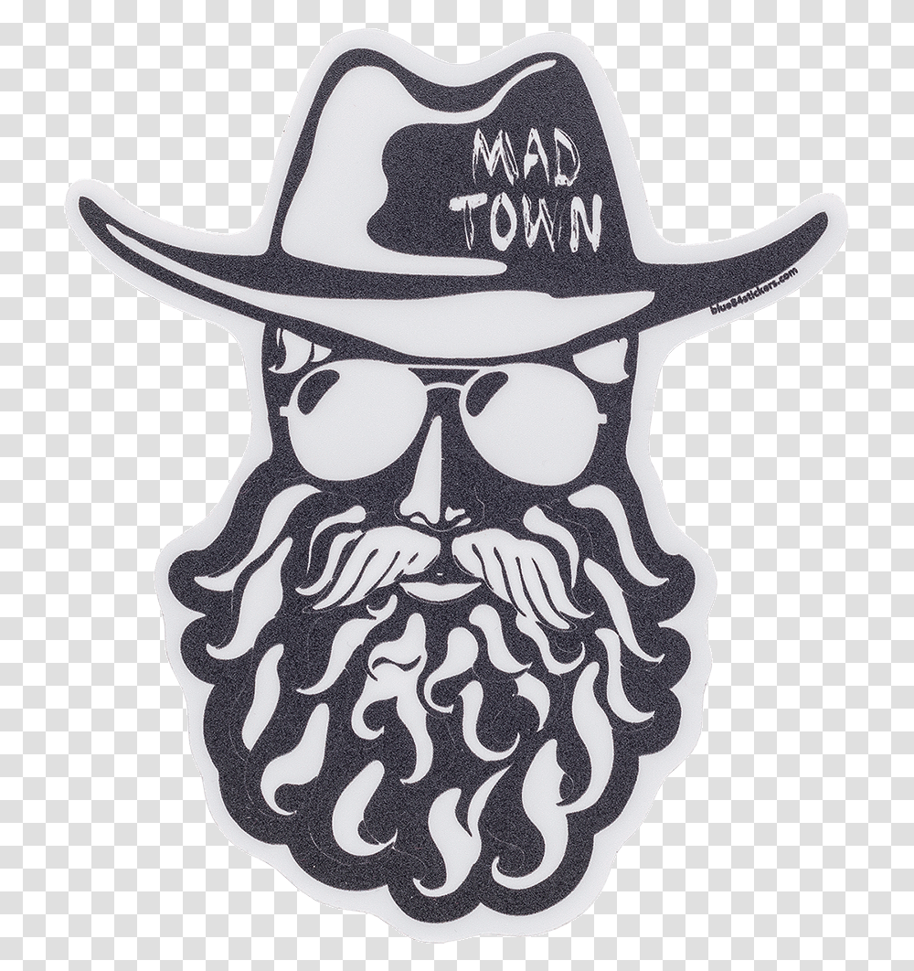 Cover Image For Blue 84 Bearded Man Mad Town Decal Decal, Skin, Stencil, Logo Transparent Png