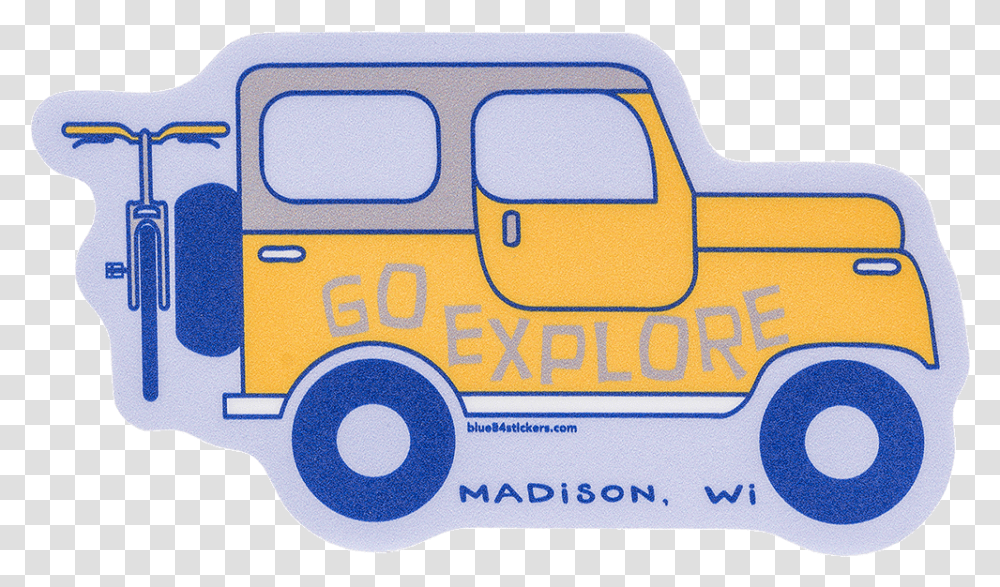 Cover Image For Blue 84 Jeep Go Explore Decal, Vehicle, Transportation, Bus, Van Transparent Png