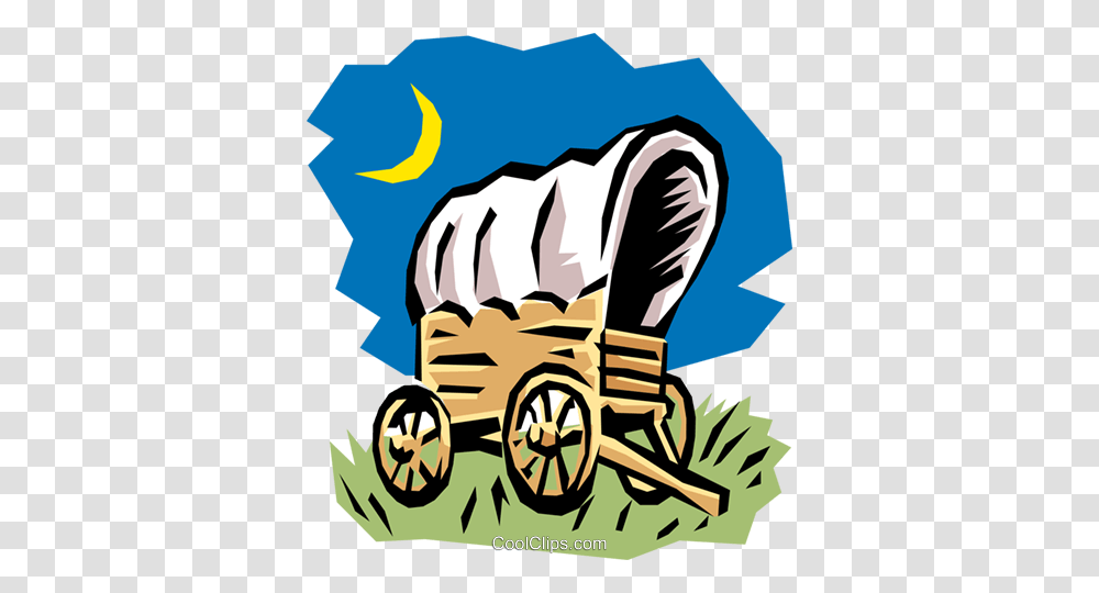 Covered Wagon Royalty Free Vector Clip Art Illustration, Poster, Advertisement, Flyer, Paper Transparent Png