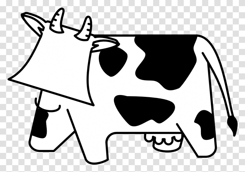 Cow Black White Line Art Hunky Dory Svg Colouringbook Cartoon Clip Art Cows, Stencil, Silhouette Transparent Png