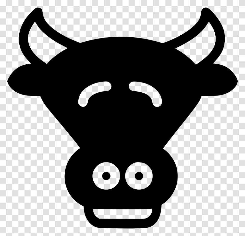 Cow Cartoon, Stencil, Face, Mammal, Animal Transparent Png