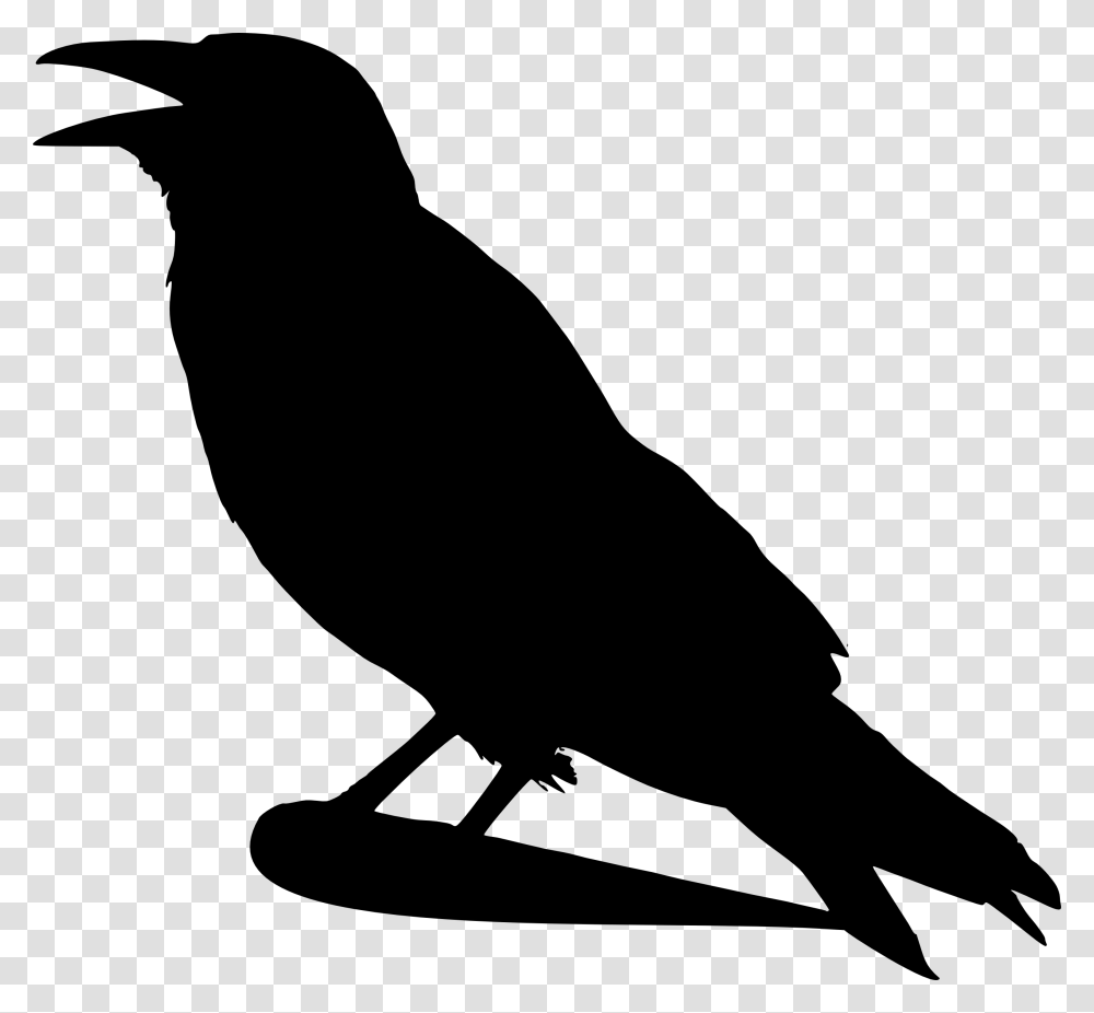 Cow Clip Art Black And White, Crow, Bird, Animal, Silhouette Transparent Png