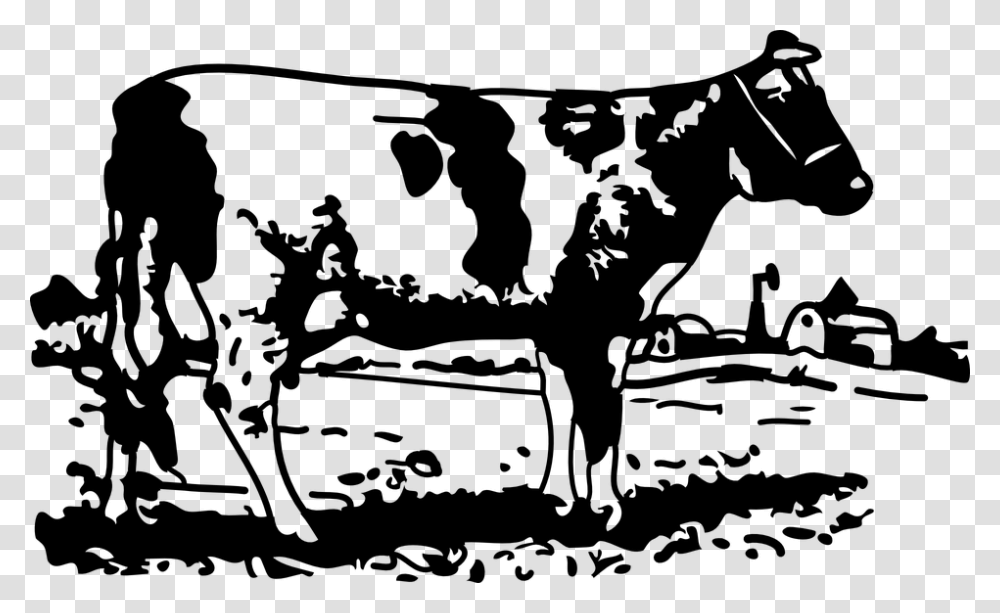 Cow Clip Art Free Vector 4vector Cow Farm Clip Art, Gray, World Of Warcraft Transparent Png