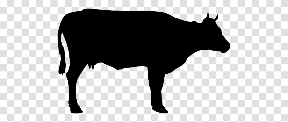 Cow Clip Art, Silhouette, Bull, Mammal, Animal Transparent Png