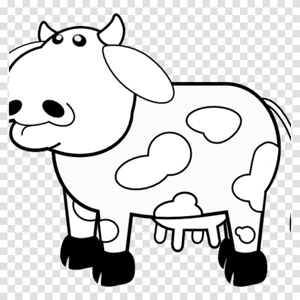 Cow Clipart Black And White Birthday Clipart House Clipart, Mammal, Animal, Pig, Cattle Transparent Png