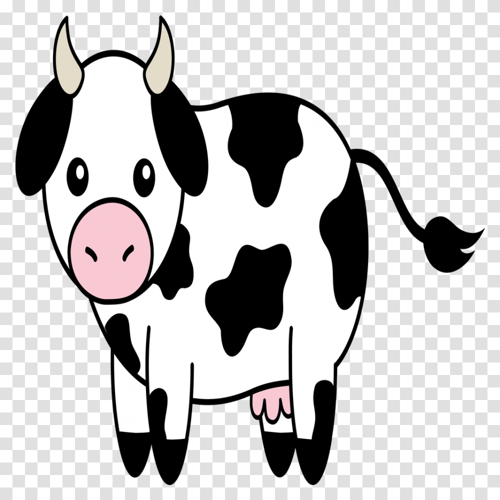 Cow Clipart Cow Clipart Black And White, Cattle, Mammal, Animal, Dairy Cow Transparent Png