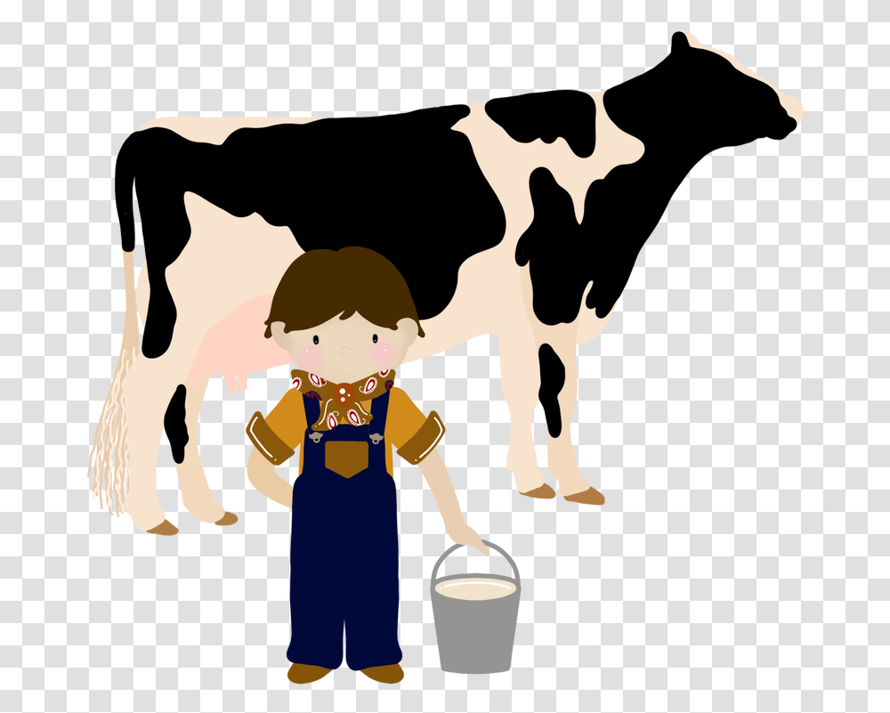 Cow Clipart Dairy Cow Milking Cartoon, Tin, Can, Bucket, Stencil Transparent Png